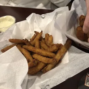 Deep Fried Pickle Spears with Jalapeno Ranch