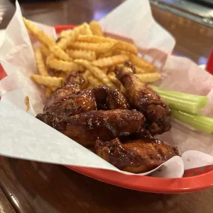 Honey BBQ wing basket
