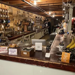 the counter of a coffee shop