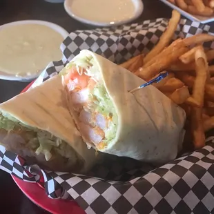 Crunchy Shrimp Wrap &amp; fries