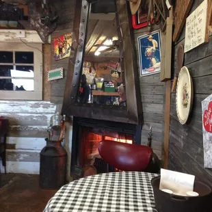 a table with a checkered tablecloth