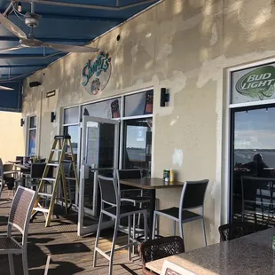 Outdoor seating on the deck