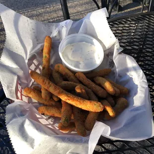 Green bean fries with ranch dressing - $6