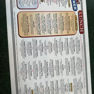 Lunch menu