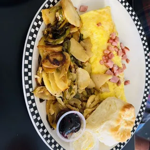 Ham and cheese omelette