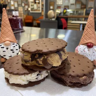 a stack of ice cream sandwiches