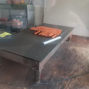 Hot and fresh dogs beautifully on display