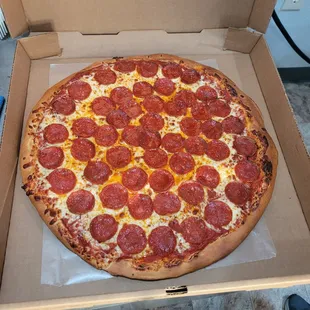 a pepperoni pizza