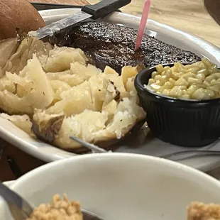 Steak and potato. Corn was sweet too.