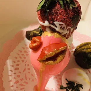 Edible Chocolate Shoe with Fresh Dipped Strawberries