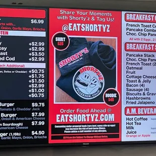 Menu as of February 2024