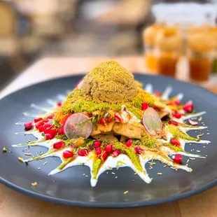 Dahi Papadi Chaat w/ dahi bhalla (lentil) ice cream | $18