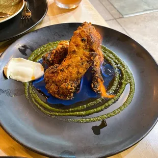 Flambé tandoori chicken