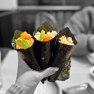 Unagi Avocado Hand Roll, Salmon Avocado Hand Roll | @whaevaeats