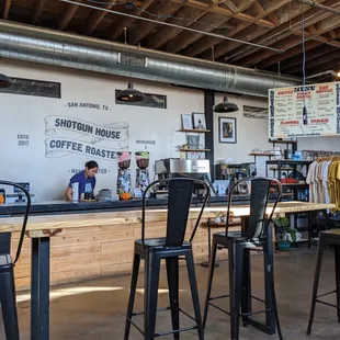 the interior of a coffee shop