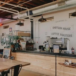 the interior of a coffee shop