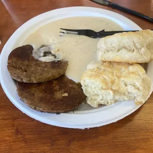 Sausage biscuits and gravy