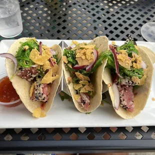 Ahi tuna tacos