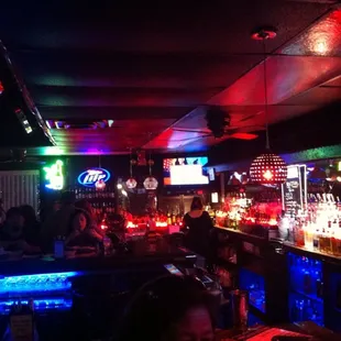 Inside from end of the bar at Shotz