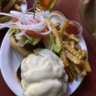 Bacon Swiss cheese burger