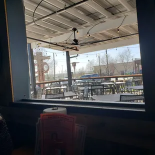 The new BIGGER patio: from inside open window