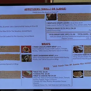 the menu