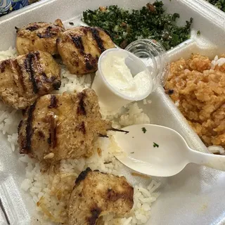 Chicken kabob platter