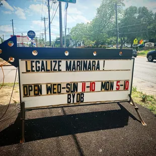 a sign for legalize marina