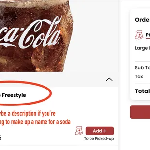 Just call it a soda--or if you choose to brand the item, provide a description as to what I'm buying? Is it only Coca-Cola?