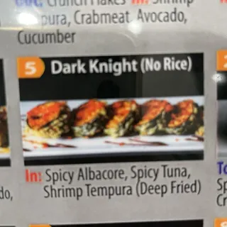 Dark Knight Roll (No Rice) - 5 pieces