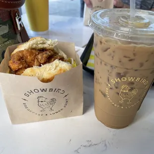 Banty Rooster and an iced coffee - both delish