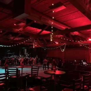 View of the floor area from the restaurant as people are filling in