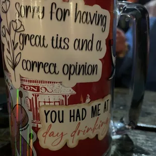 a mug with a message on it