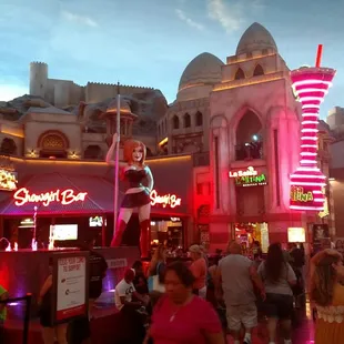 a crowd of people walking around