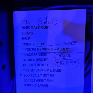 a list of hard days night