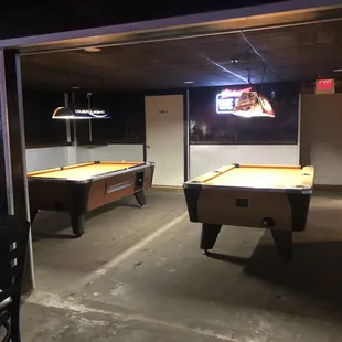 Pool tables inside