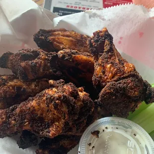 Black blackened wings