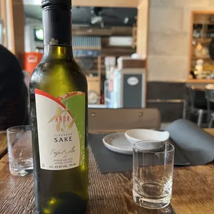 The Apple sake was recommended by our waiter and now it is a staple in my household.