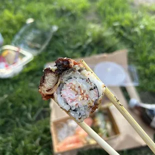 How Dare Unagi (eel) Roll ($26) cross section