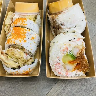 Spider roll and FREE burrito roll