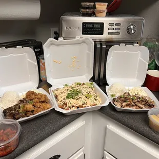 Butter Mochi, red rocks, kalua nachos, teriyaki grilled chicken, and li hing mui lemon peel watermelon candy