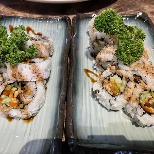 Salmon skin and eel roll
