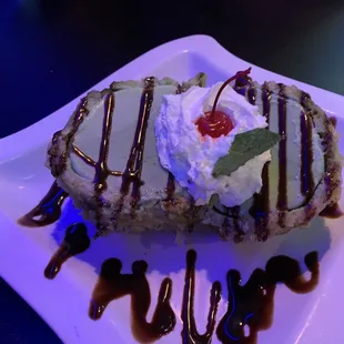 Deep fried green tea ice cream