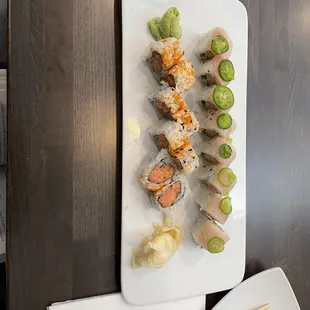 Spicy Trio Roll and Spicy Yellowtail Roll with Jalapeno