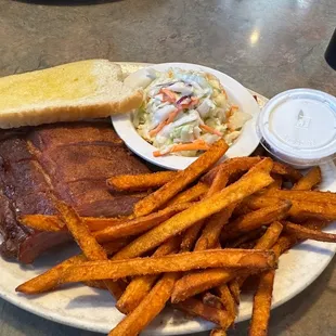 1/3 Slab of Ribs w/Cole Slaw &amp; Sweet Potato Fries