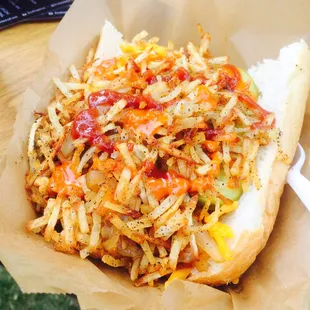Another shot of the pulled pork with grilled onions.