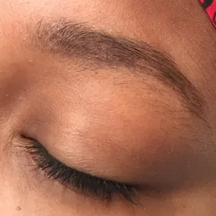 Before threading eyebrows