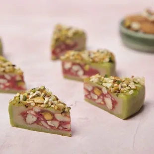 a close up of a piece of cake