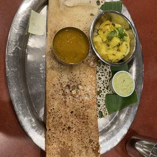 Rava Masala Dosa with Onion