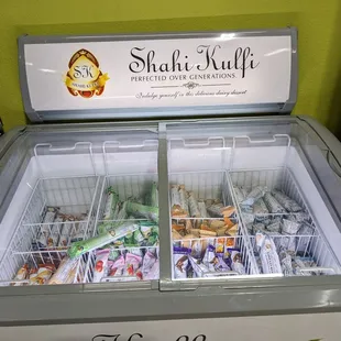 Frozen desserts for sale.